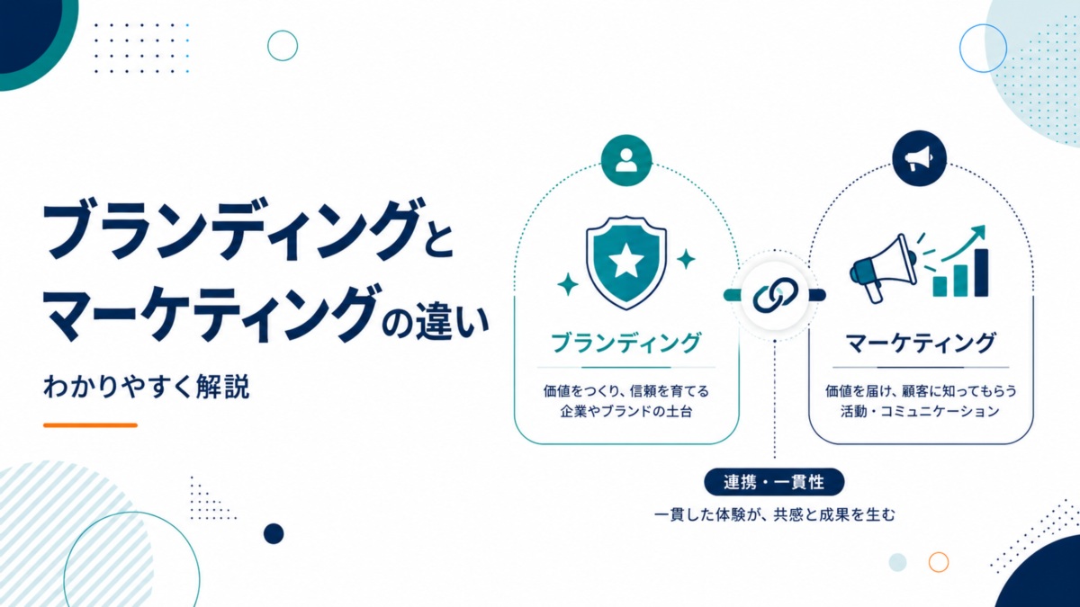 ブランディングとマーケティングの違いをわかりやすく解説