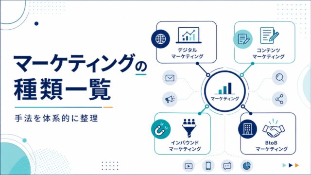 マーケティングの種類一覧|手法を体系的に整理