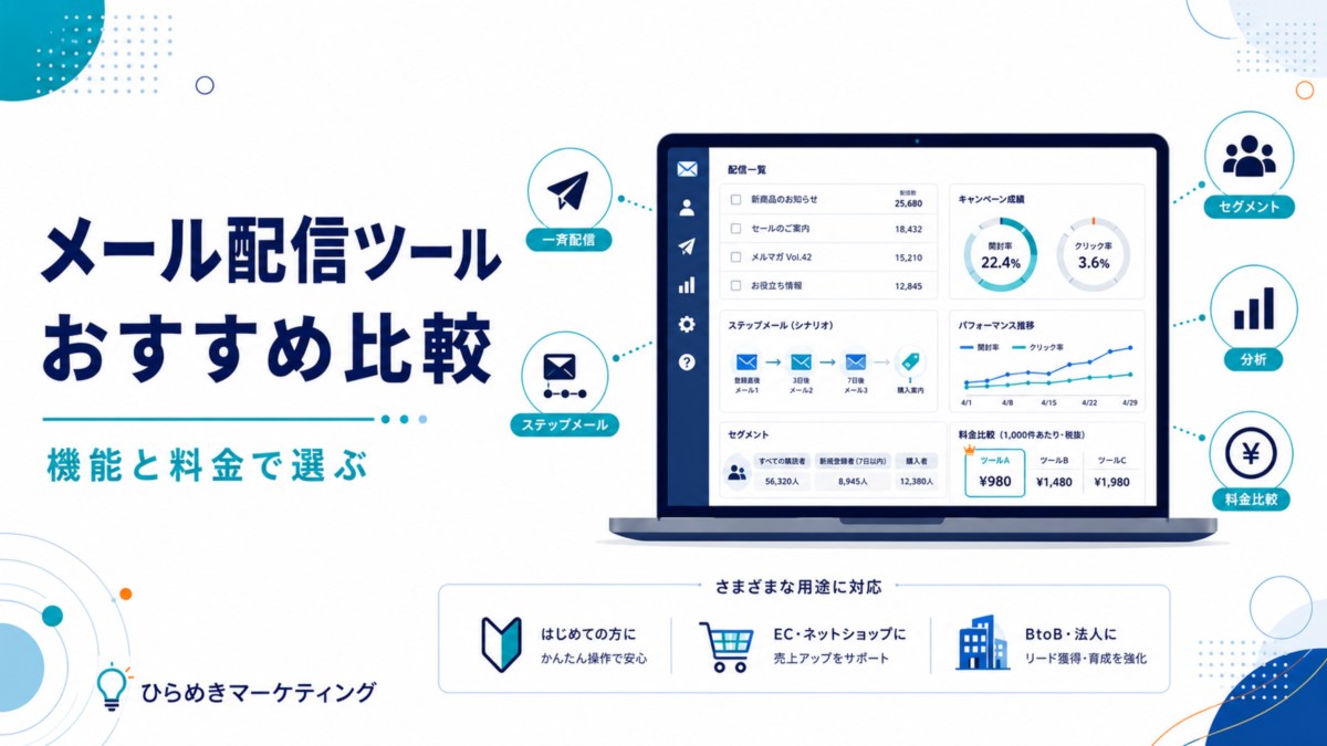 メール配信ツールおすすめ比較|機能と料金で選ぶ